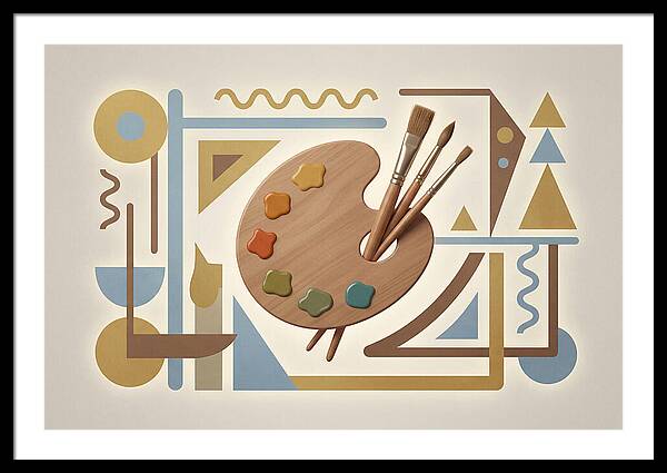 Paint Palette And Brushes