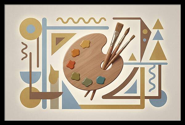 Paint Palette And Brushes