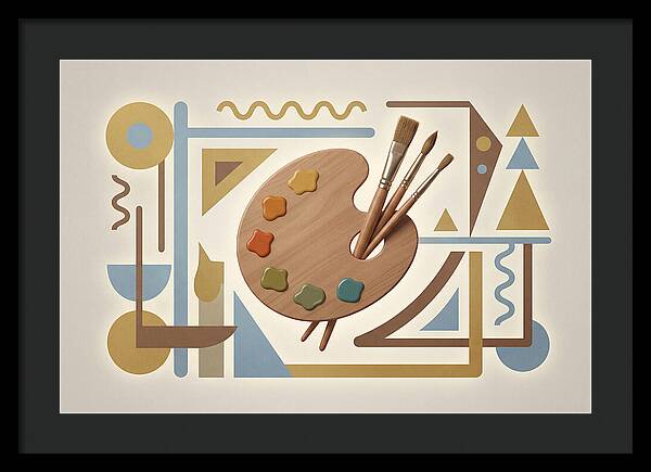 Paint Palette And Brushes