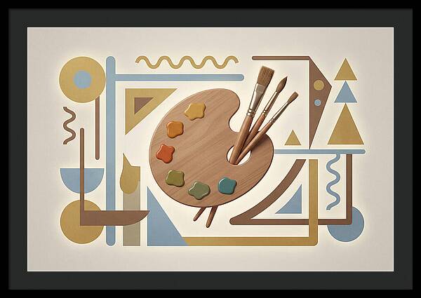 Paint Palette And Brushes
