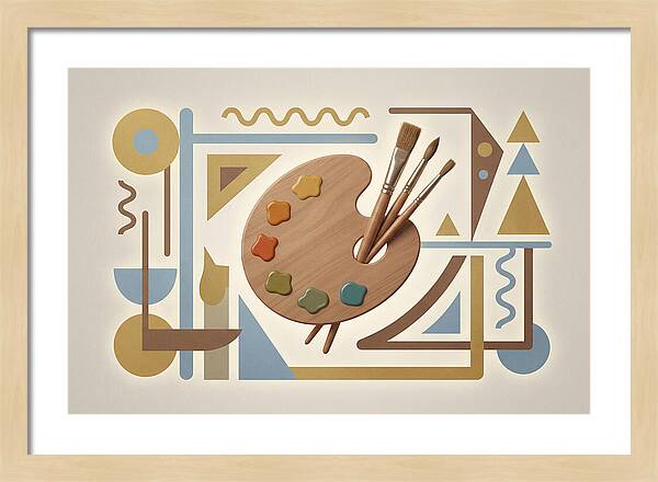 Paint Palette And Brushes