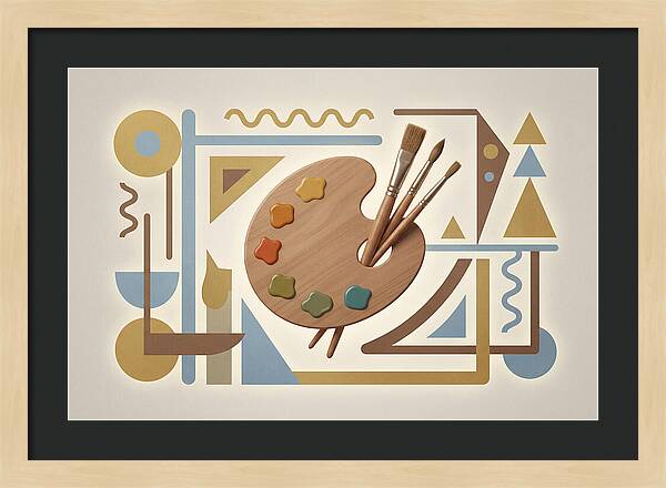 Paint Palette And Brushes