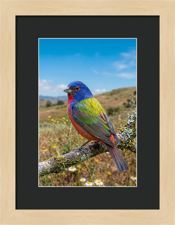 Painted Bunting In Vivid Colors