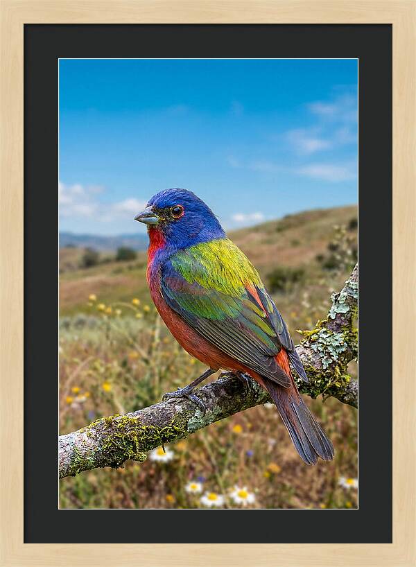 Painted Bunting In Vivid Colors