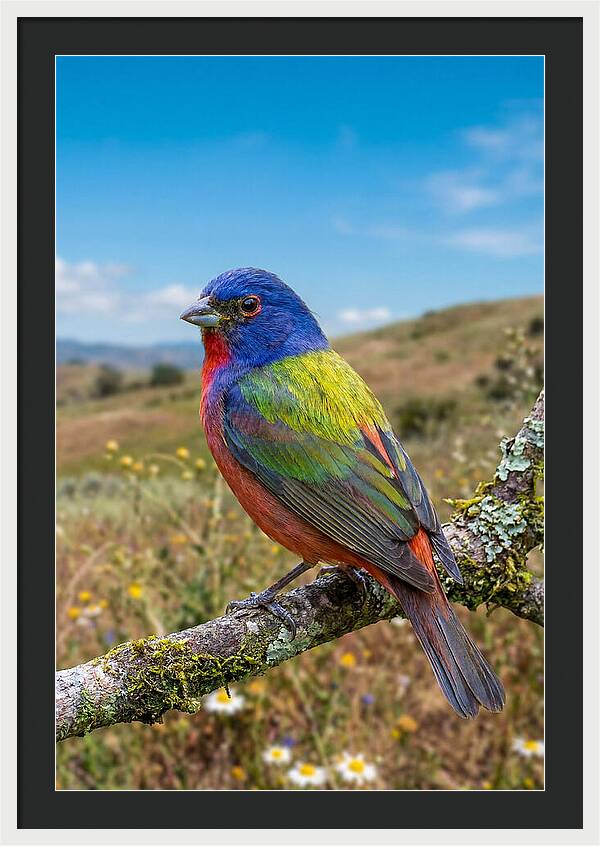 Painted Bunting In Vivid Colors