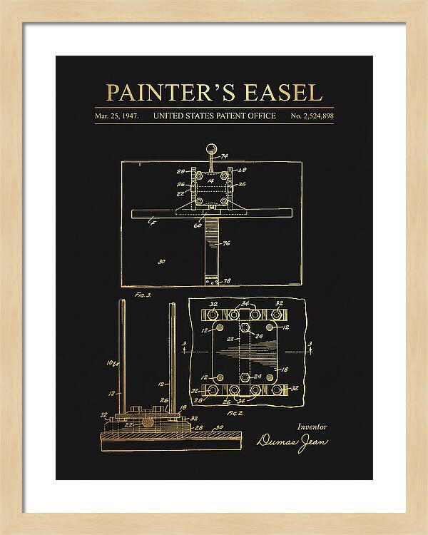 Painter's Easel Gold Patent Us2524898