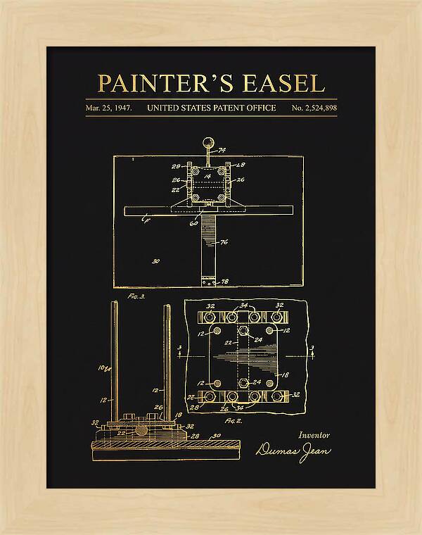 Painter's Easel Gold Patent Us2524898