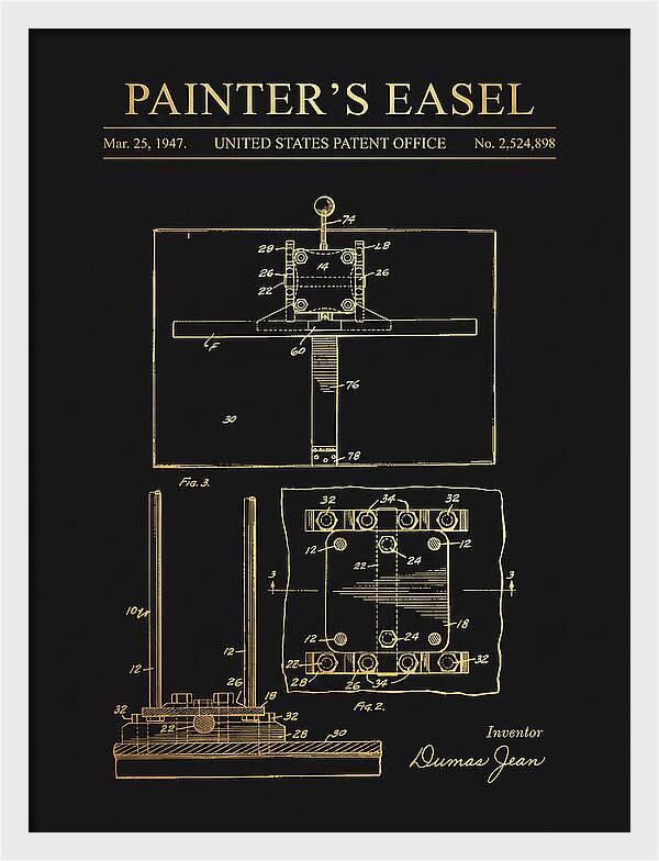 Painter's Easel Gold Patent Us2524898