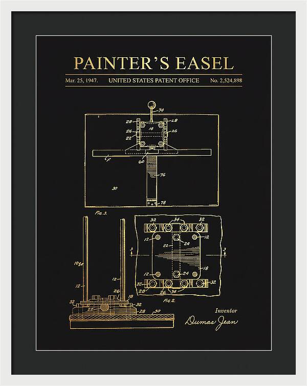 Painter's Easel Gold Patent Us2524898