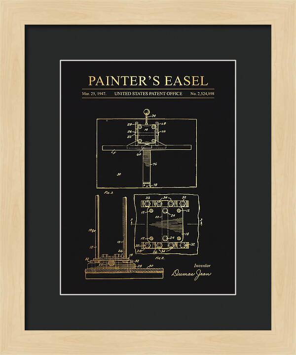Painter's Easel Gold Patent Us2524898