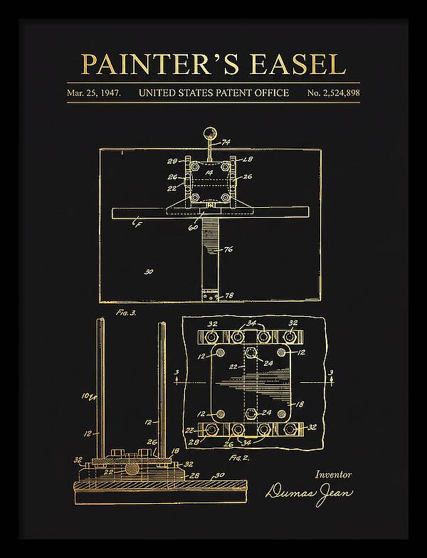 Painter's Easel Gold Patent Us2524898