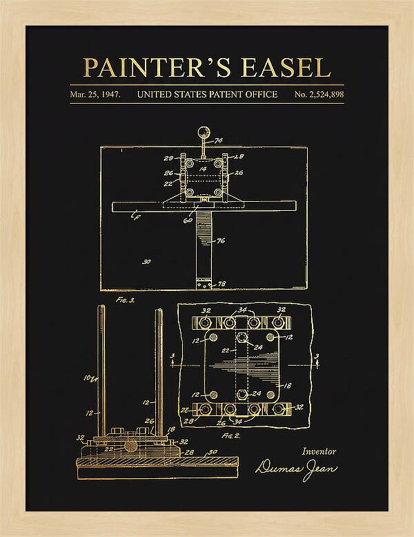 Painter's Easel Gold Patent Us2524898