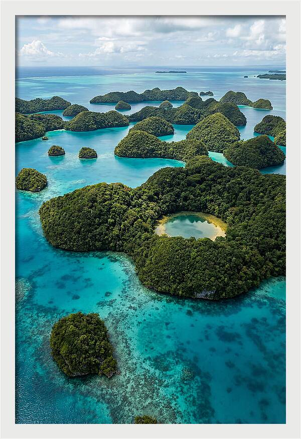 Palau Rock Islands Aerial View