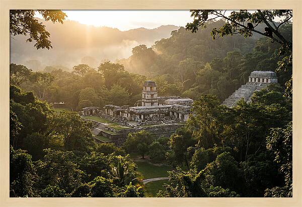 Palenque Ruins At Sunrise