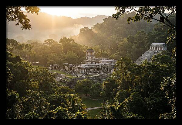 Palenque Ruins At Sunrise
