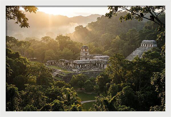 Palenque Ruins At Sunrise