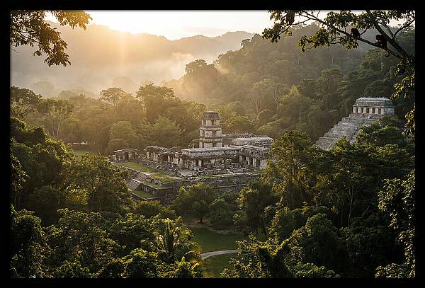 Palenque Ruins At Sunrise