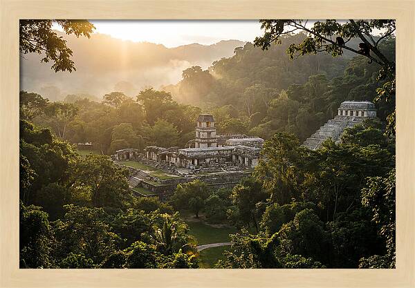 Palenque Ruins At Sunrise