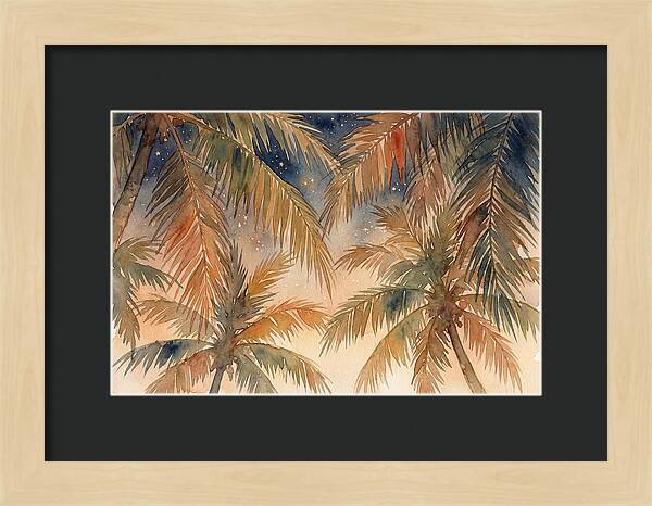 Palm Canopy Under Starry Sky