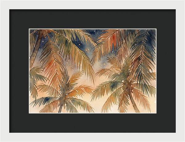 Palm Canopy Under Starry Sky