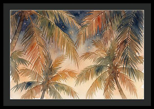 Palm Canopy Under Starry Sky