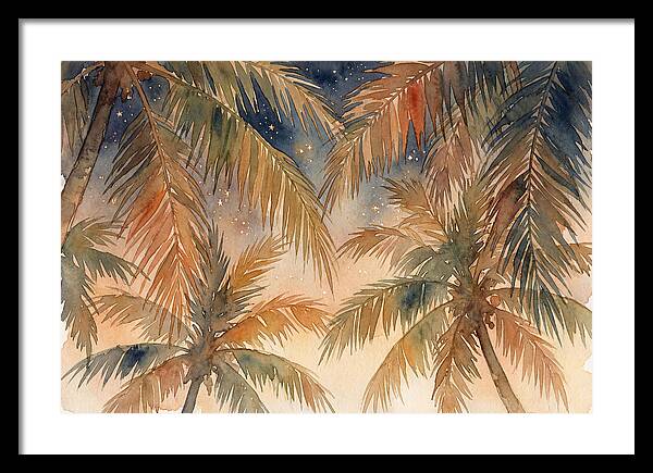 Palm Canopy Under Starry Sky