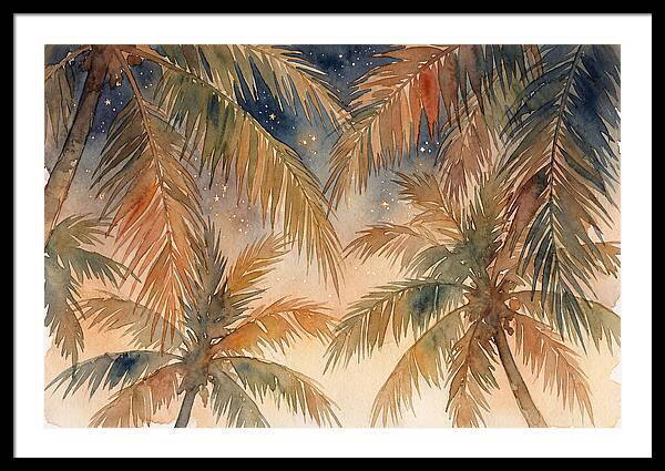 Palm Canopy Under Starry Sky