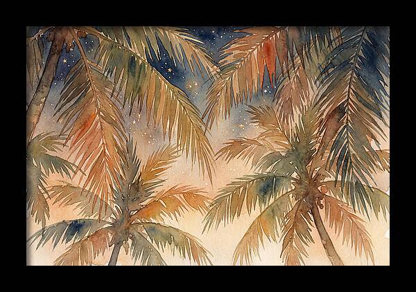 Palm Canopy Under Starry Sky