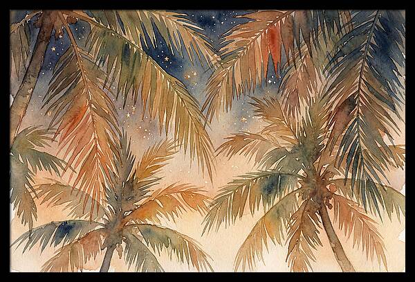 Palm Canopy Under Starry Sky