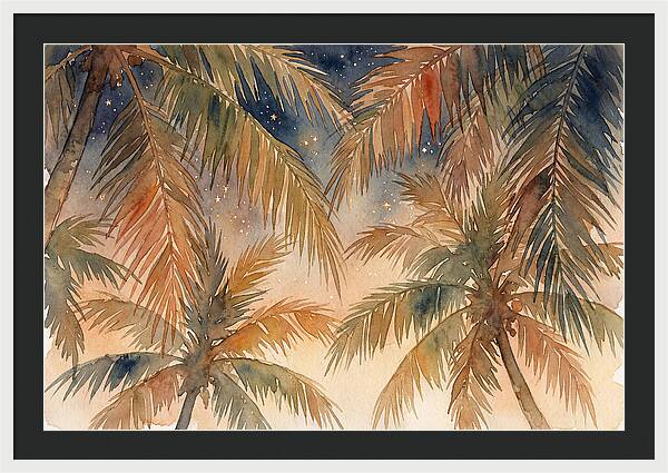 Palm Canopy Under Starry Sky