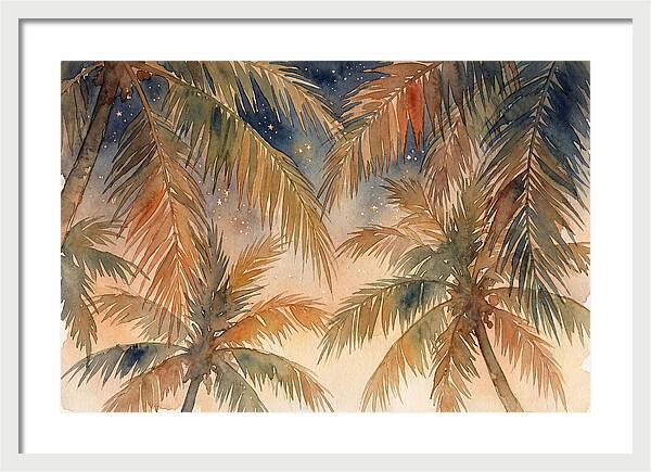 Palm Canopy Under Starry Sky