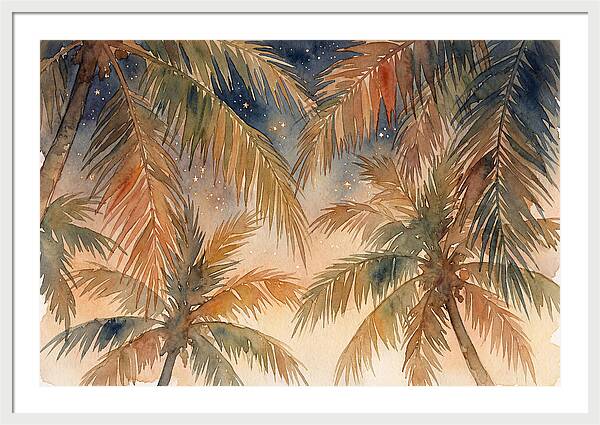 Palm Canopy Under Starry Sky