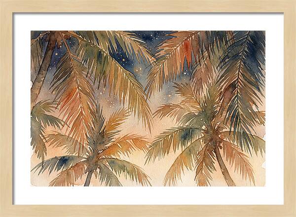 Palm Canopy Under Starry Sky