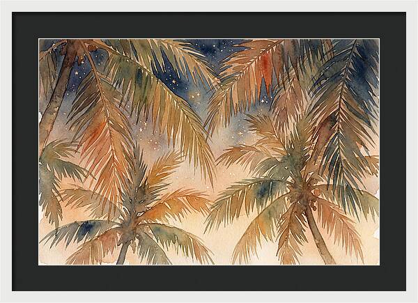 Palm Canopy Under Starry Sky