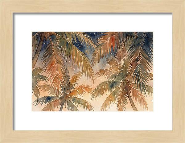 Palm Canopy Under Starry Sky