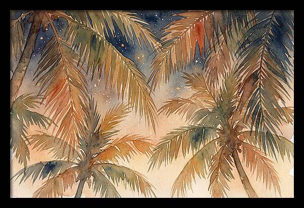 Palm Canopy Under Starry Sky