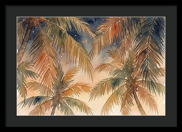 Palm Canopy Under Starry Sky