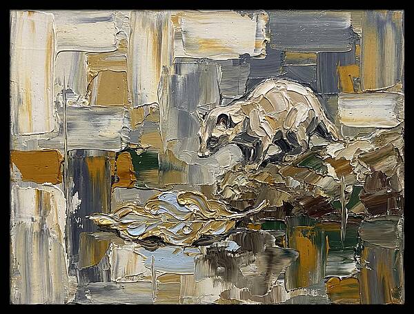 Palm Civet Among Abstract Textures