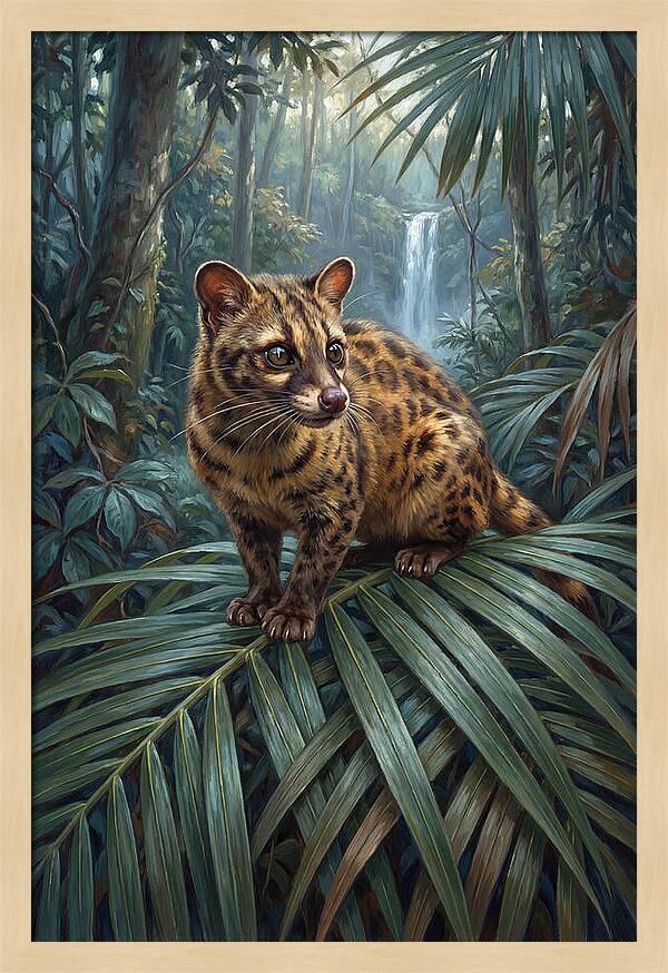 Palm Civet Among Lush Foliage