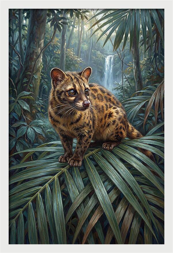Palm Civet Among Lush Foliage