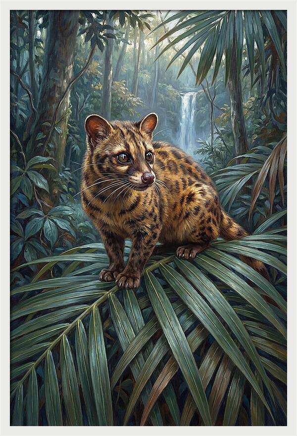 Palm Civet Among Lush Foliage
