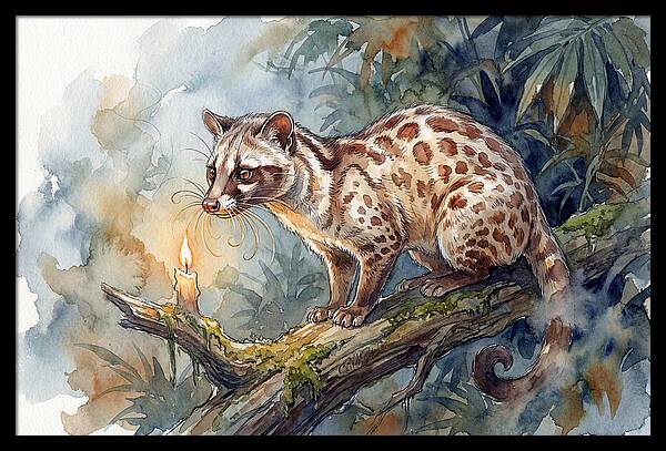 Palm Civet In Moonlight