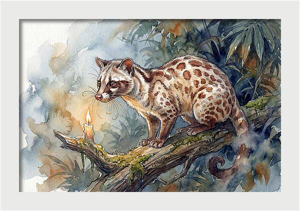 Palm Civet In Moonlight