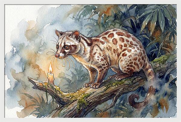 Palm Civet In Moonlight