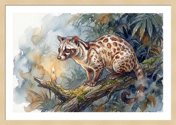 Palm Civet In Moonlight
