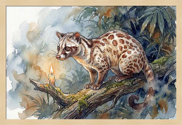 Palm Civet In Moonlight