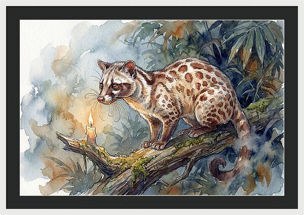 Palm Civet In Moonlight