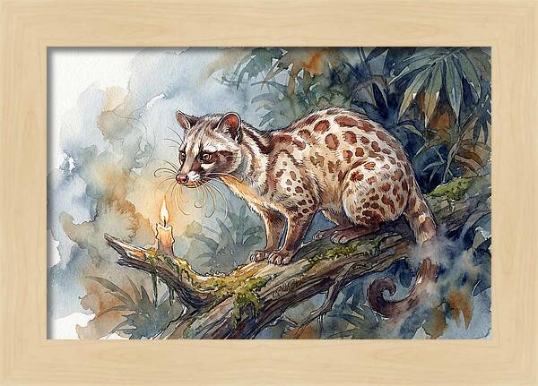Palm Civet In Moonlight
