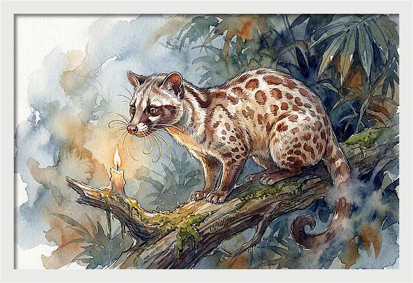 Palm Civet In Moonlight