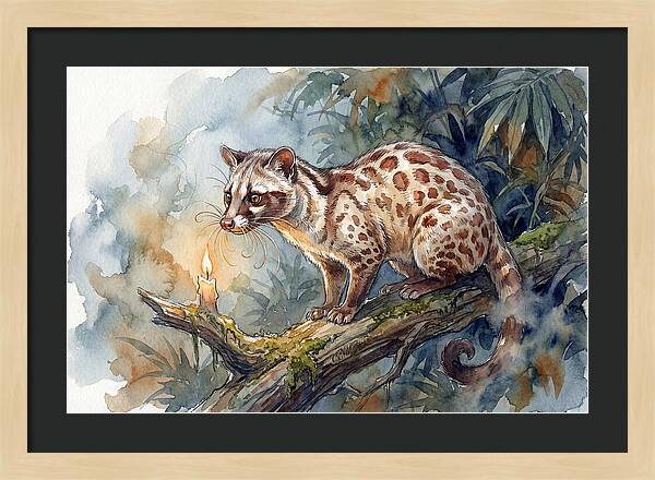 Palm Civet In Moonlight
